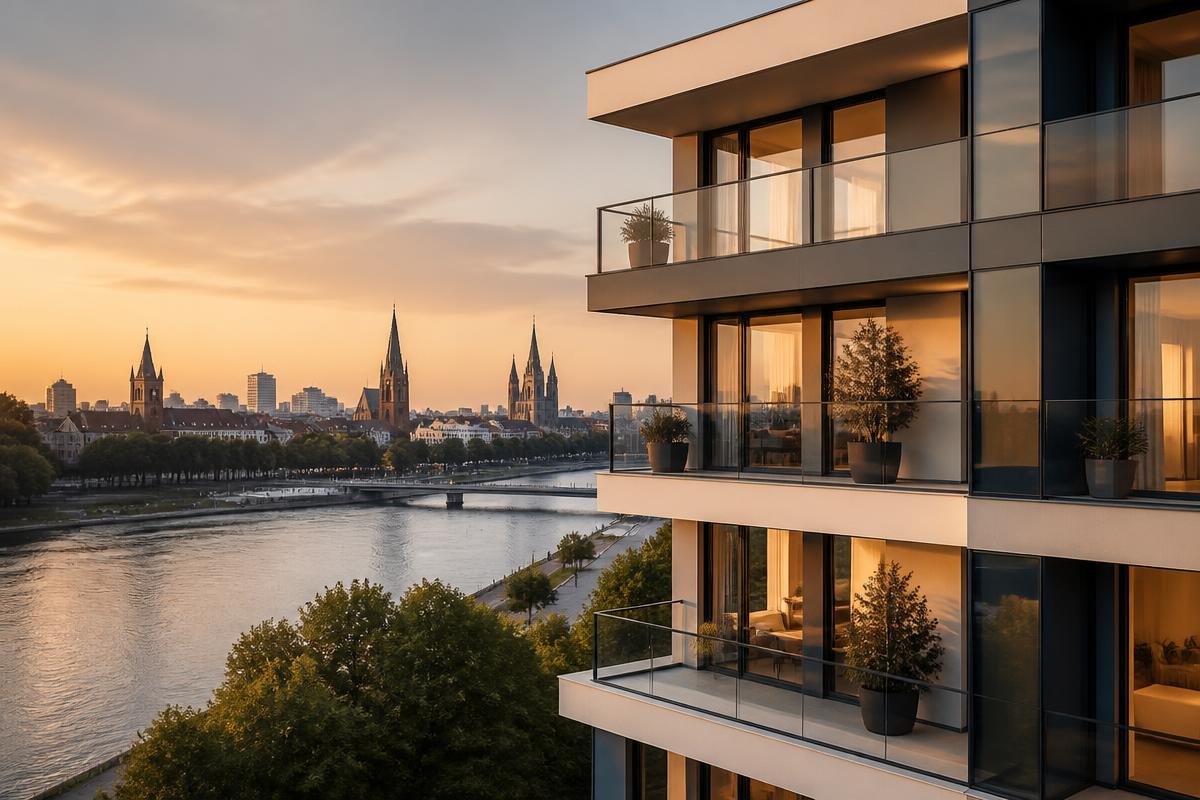 Modernes Wohnprojekt mit Blick auf die Bremer City und Weser